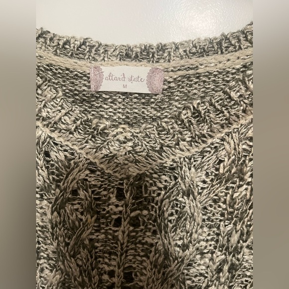 Altar’d State Green White Knit Sweater Size Medium - Picture 5 of 7